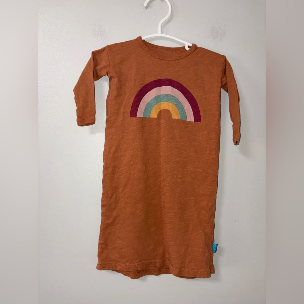 Feather 4 arrow orange/brown rainbow graphic gown dress girls 12 M